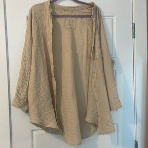 Aerie oversized button up top